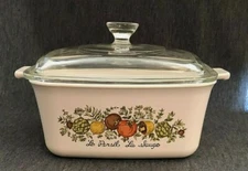 Corning Ware Spice of Life Loaf Pan P-4-B w/ Lid EXC