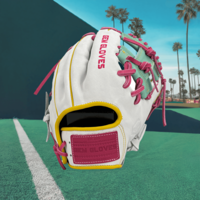 Gants De Baseball Diamond Designs – Batteur Manchette Courte, Néon Bleu/jaune/rose, Taille Jeune M
