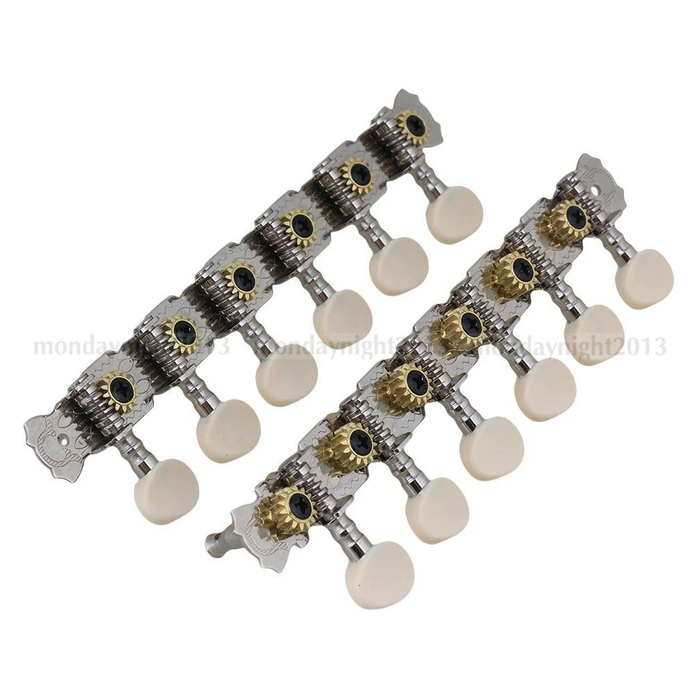 Chrome 6L6R 12 String Acoustic Guitar Tuning Pegs Machine Heads String Tuner