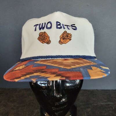Two Bit mining equipment Vintage cap Navajo Southwestern Print obscure ooak