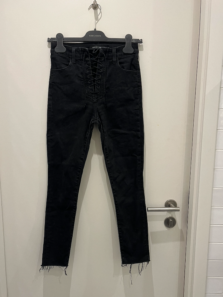 J Brand @steph_shep High Rise Lace Up Black Jeans Size 27