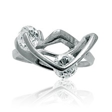 Stylish Sterling Silver Ring Hallmarked Solid 925 Cubic Zirconia Handmade