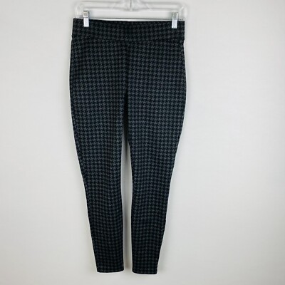 Maurices Womens Small S Regular Black Gray Houndstooth Pull On Skinny Pants