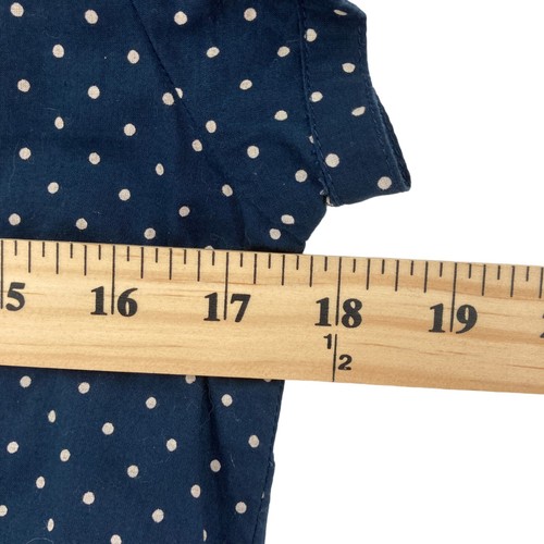 Tommy Hilfiger Button Up Shirt Dress Women Medium Navy White Polka Dot Cotton - Picture 18 of 22