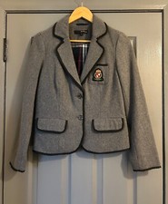 Blazer woman’s ladies  Ziri Ziri Grey wool Blazer with black piping size S 8-10