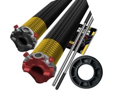 Garage Door Torsion Spring 250x1.75x39- PAIR with Nylon Bushing & Bars