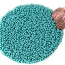 Preciosa Seed Beads 11/0 2mm Green Turquoise Czech Glass Rocailles 30g 1oz CS014