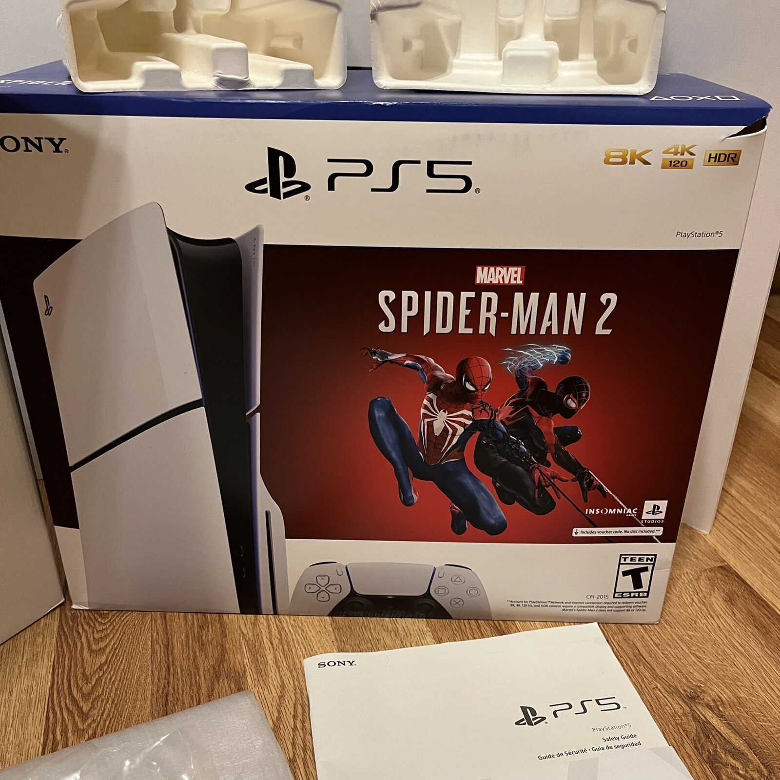 PS5-Playstation 5 Box Only Spider-Man 2 Bundle *EMPTY BOX* NO CONSOLE *Inserts-image