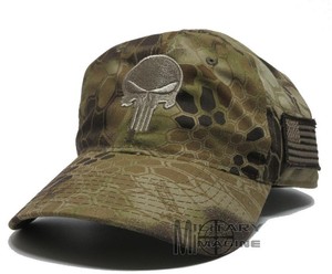 punisher skull flag hat kryptek highlander camo beige patch cap military