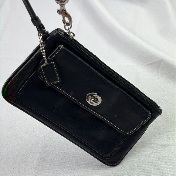 VINTAGE COACH Legacy pochette in pelle da polso nero us intime ottimeioni