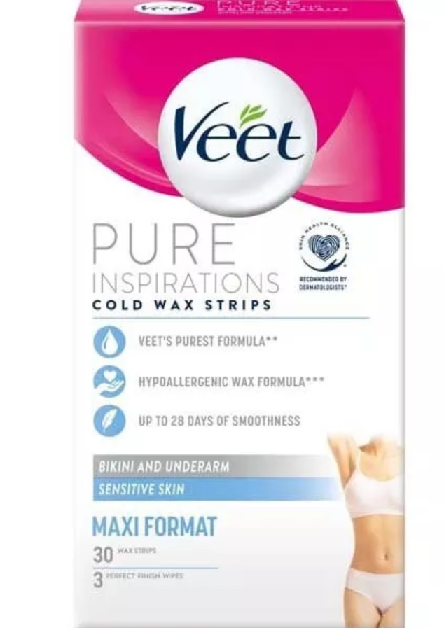 Veet Pure Inspirations Cold Wax Strips MaxiFormat 3 x 30 Total 90