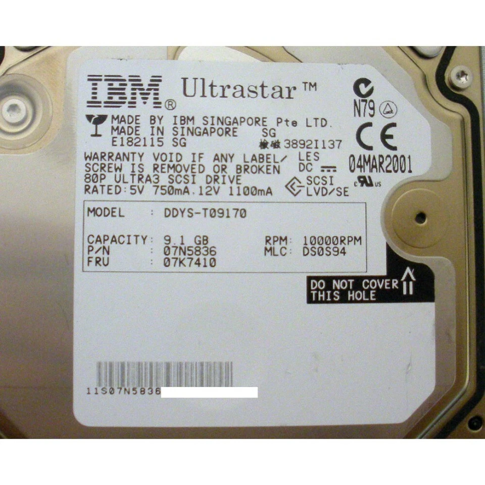 IBM 07N5836 Hard Drive 9.1GB 10K SCSI 3.5in - Image 3 of 4
