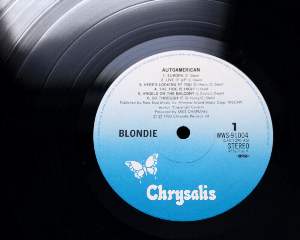 ORIGINAL 1980 BLONDIE AUTOAMERICAN LP + PROMO DAVID BOWIE HEROES 7" VINYL 45 NM - Image 2 of 4