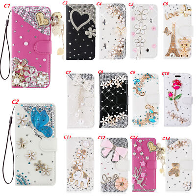for Samsung Galaxy A54 5G Case Sparkly Leather Wallet Phone Cover w/ 2 Lanyards