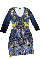 Just Cavalli Graphic Womens Stretch Bodycon Signed Dress Multicolor Size 40
