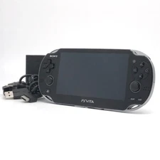 SONY PS Vita PCH-1000 Crystal Black Wi-Fi OLED FW:3.63 w/ Charger "Near Mint"