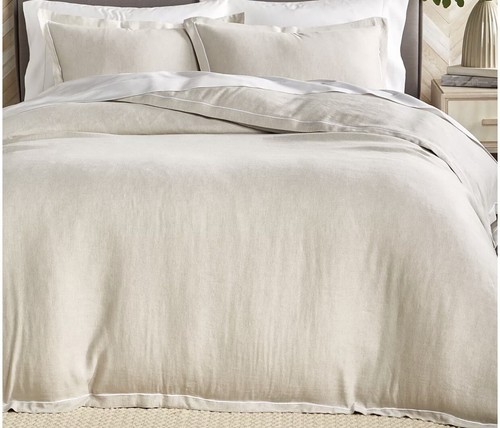 Hotel Collection Linen Full/Queen Duvet Cover Ivory New out of the Package