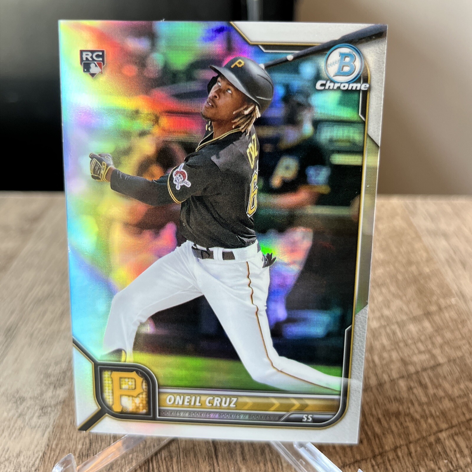 2022 BOWMAN CHROME BASEBALL ONEIL CRUZ #45 ROOKIE REFRACTOR #’d /499 PIRATES RC