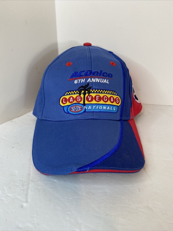 A/C Delco 6th Annual NHRA Las Vegas Nationals ball cap light blue-dark blue-red 