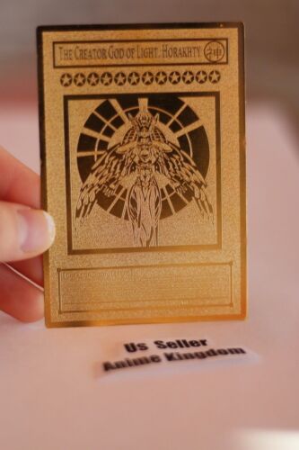 USA Seller Anime Golden Metal English Card THE CREATOR GOD OF LIGHT HORAKHTY - Photo 1 sur 8
