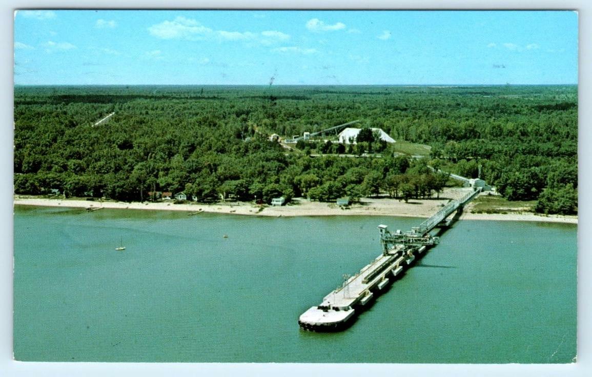 ALABASTER, Michigan MI Aerial U.S.GYPSUM MINE PLANT Iosco County 1967