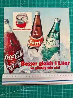 Coca-Cola Fanta Sprite retro Coke Original 1970 Vintage Advert Werbung Reklame