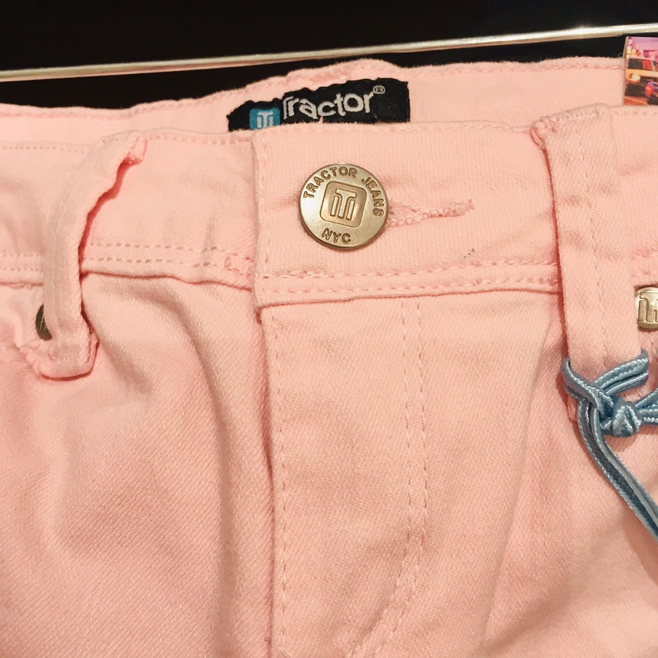 Pantalones de mezclilla para niñas TRACTOR NUEVOS CON ETIQUETAS, melocotón ligero, talla 6X, originales $52 Foto 3 de 3