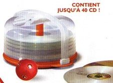 BOITE rangement pour 40 DVD rouge ou BOITE a fromage TUPPERWARE