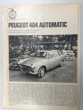 PeugeotArt37 Articolo Test Stradale 1967 Peugeot 404 Automatico Marzo 1967 4 pagine