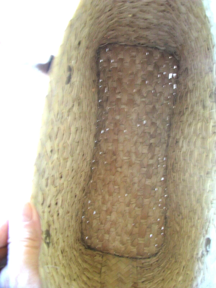 Цветная соломенная сумочка с короткими ручками высотой 8 дюймов, длиной 12 1/2 фута, ЧИСТАЯ, Б/У В ОТЛИЧНОМ СОСТОЯНИИ, легкая для покупок - Изображение 4 из 4