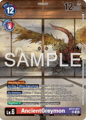 AncientGreymon Alternate Art Foil - BT17-017 NM - Digimon TCG