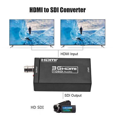 3G SDI HDMI 1080P HD Video Audio Converter Extender BNC Coaxial Cable Adapter 5W