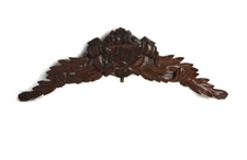 hand carved ornate Small Antique Pediment Over Door Wood  reclaimed Architectura