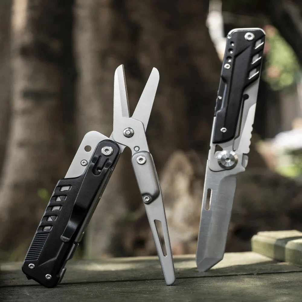 Multi-tool Folding Knife Screw Driver Scissor Hunting Survival Camp 440A Steel S