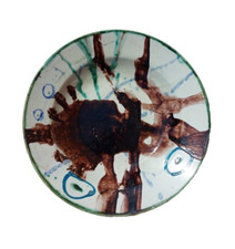 Agenore FABBRI Piatto in ceramica 1961 Fontana modernariato Milano