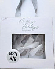Baby Baptisms Shoes w/ Satin Bows White, Carraige Boutique NEW 3-6 Months