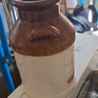 Brown & Beige Glossy Ceramic Jug, Decorative Windmill Pattern — photo 3