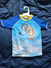 Bluey  Bingo Size 4T Bathing Suit Includes Shirt Shorts and Shark Swim Goggles