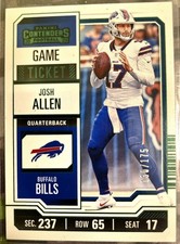 2023  Panini/175Contenders Green Foil Game Ticket Josh Allen #11