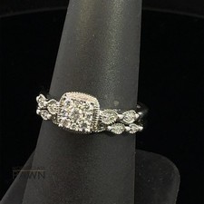 10K White Gold Natural Diamond Wedding Ring Set Size 7.50 WCP024287 