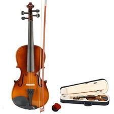 School Basswood Size 3/4 Acoustic Violin Fiddle  Case  Bow  Rosin