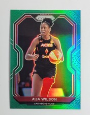 2021 Panini Prizm WNBA A'ja Wilson #13 Green Prizm Las Vegas Aces 