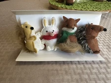 Target Wondershop 4pc Holiday Felt Woodland Animals Hedgehog Fox Squirrel Rabbit