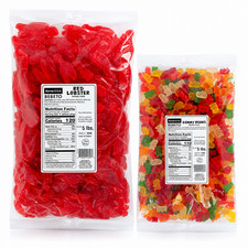Kervan Gummy Candy Variety Pack, Soft Fruity Shapes, Bulk 2-Bag Set, 5LB
