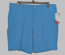 PGA Tour NWT Men's 40W Inseam 9" Blue Polyester Blend Wicking Stretch Shorts
