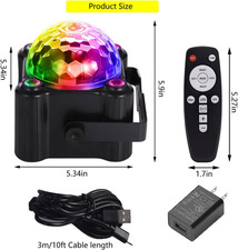 Party Lights Disco Ball Light,Dj Disco Light Sound Activated LED Light 6 Colo...