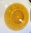 Vintage Indiana Glass Amber Daisy Pattern Dinner Plate Depression Glass-9.5"