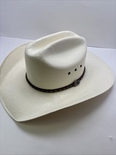 Justin 10X Hard Coated Straw Milano Natural White Western Hat Men's 7 1/2