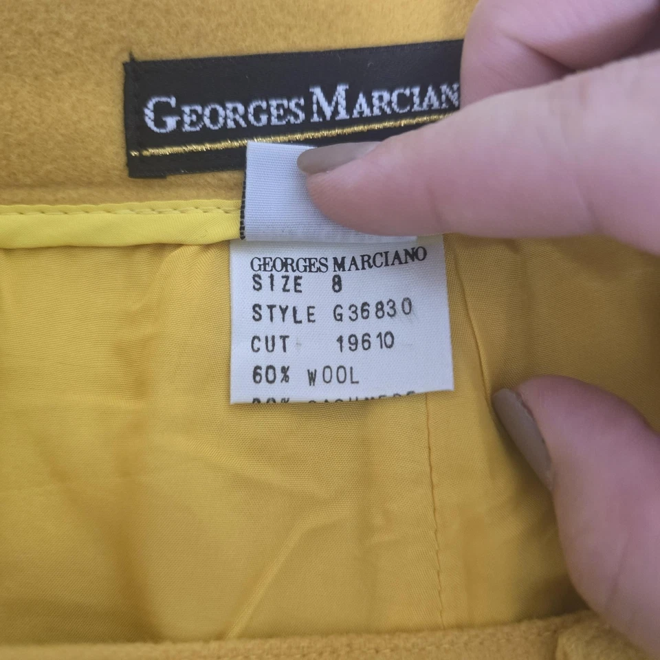 Pantalones Cortos Vintage Georges Marciano Para Mujer 8 Lana Cachemira Cintura Alta Hechos en EE. UU. 90s Foto 4 de 4