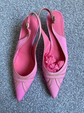 Beautiful L k Bennett Pistachio Suede Sling Back Shoes 38 (5) New In Box